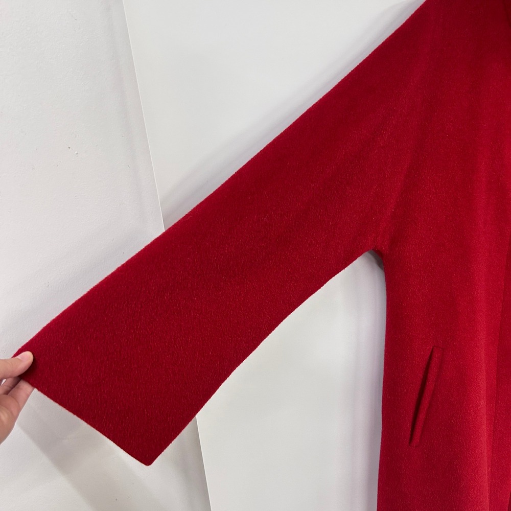 Hilary Radley Funnel Neck Alpaca Wool Swing Coat L Red Quiet Luxury - Picture 10 of 14